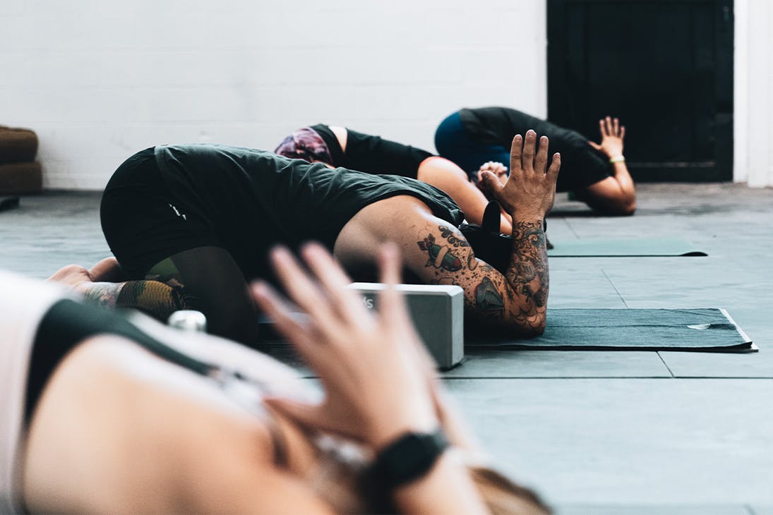 several people in yoga poses
